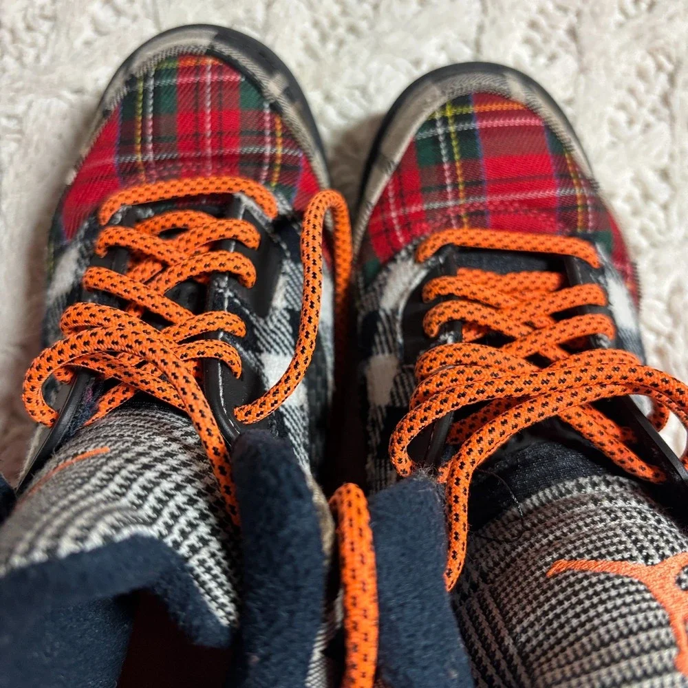 Air Jordan Textile Sneakers‎ Multi-Color Tartan Plaid Patchwork US Size 1Y